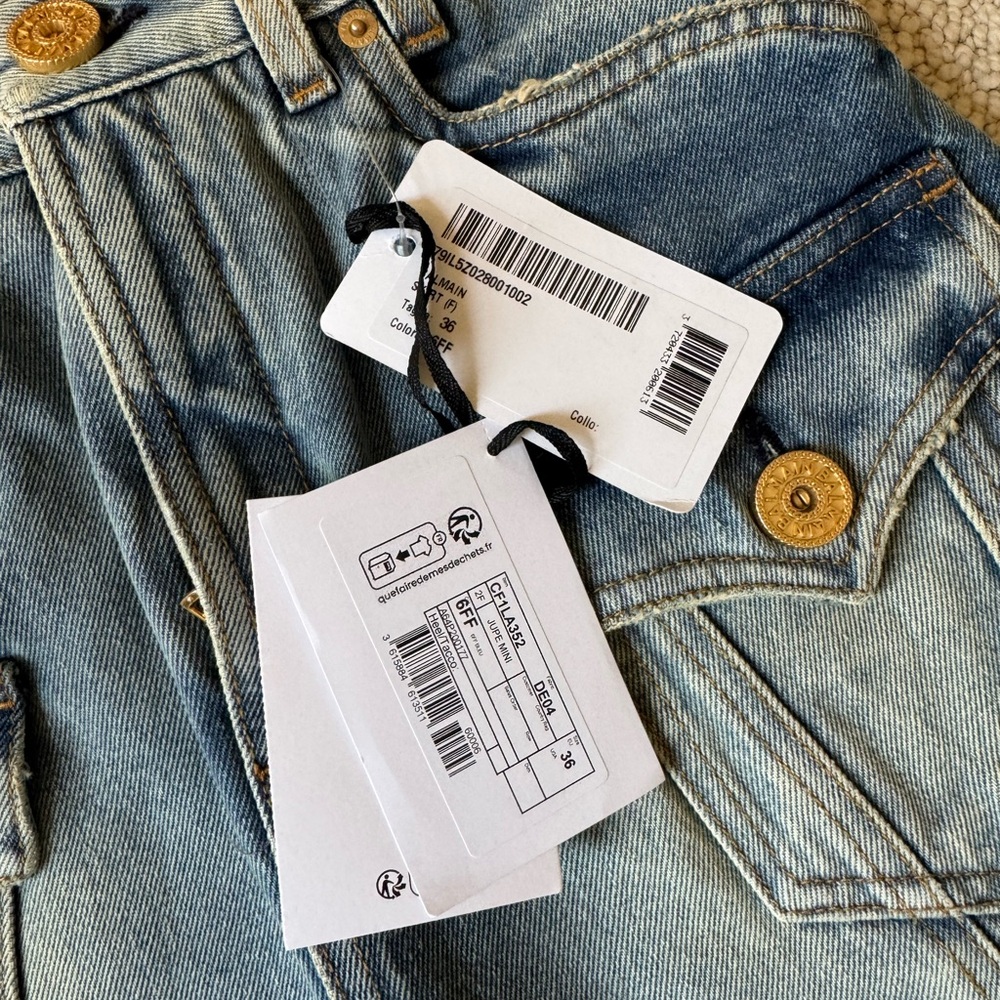 Balmain jeans Blue Skirt with Button Details - Picture 7 of 8